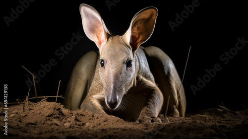 Aardvark, Orycteropus afer, burrowing, nocturnal mammal native to Africa.Aardvark. generative ai photo