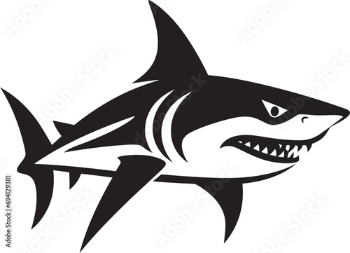 Predatory Powerhouse Revealed Logo Icon Vector Mighty Marine Monarch Unleashed Iconic Emblem Design