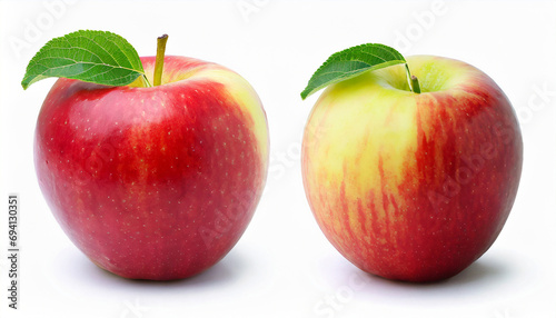Fresh organic apple isolated on white background with clipping path; healthy eating