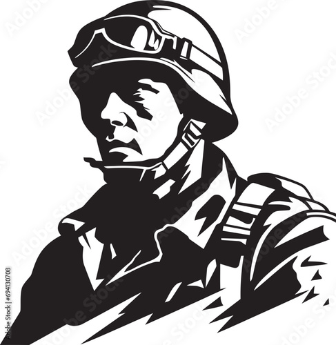 Patriots Vigor Vector Logo Design Courageous Warrior Illuminated Iconic Emblem Design