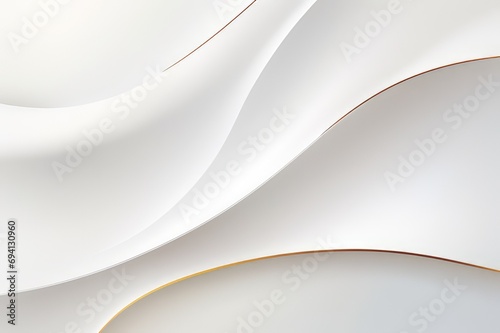 Abstract modern white background paper cut style with golden line Luxury concept 