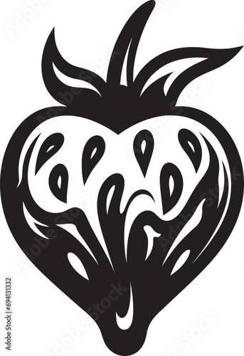 Ripe Rapture Strawberry Emblem Berry Bold Strawberry Logo Icon
