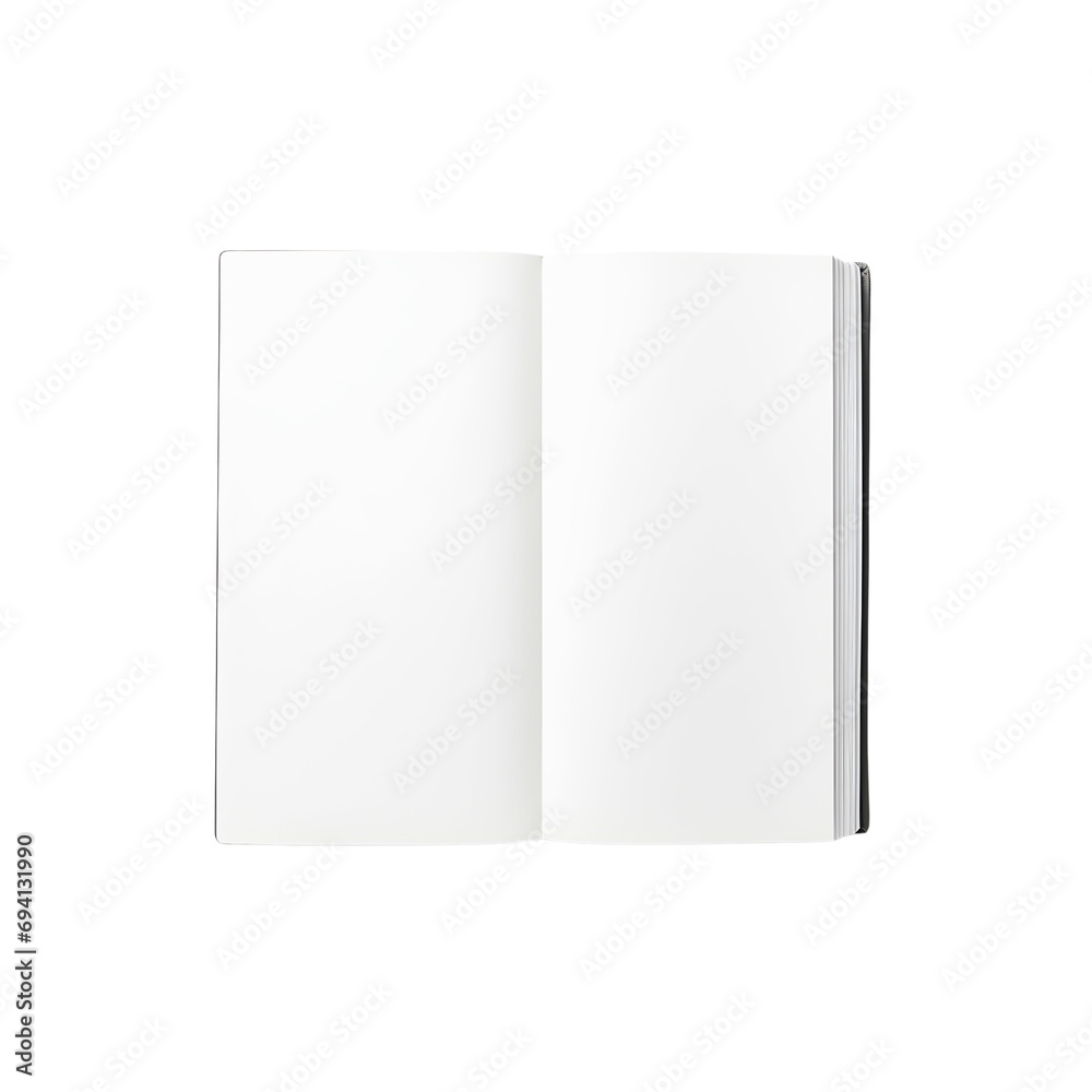 open book with blank pages, showcasing an old literature object for education, business, and office use, isolated on transparent background, cut out, png, top view open book with blank pages, showcasing an old literature object for education, business, and office use, isolated on transparent background, cut out, png, top view