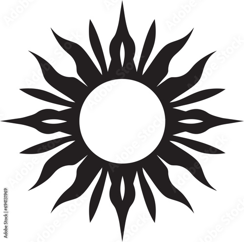 Daylight Dance Sun Emblem Solar Spark Sun Logo Icon