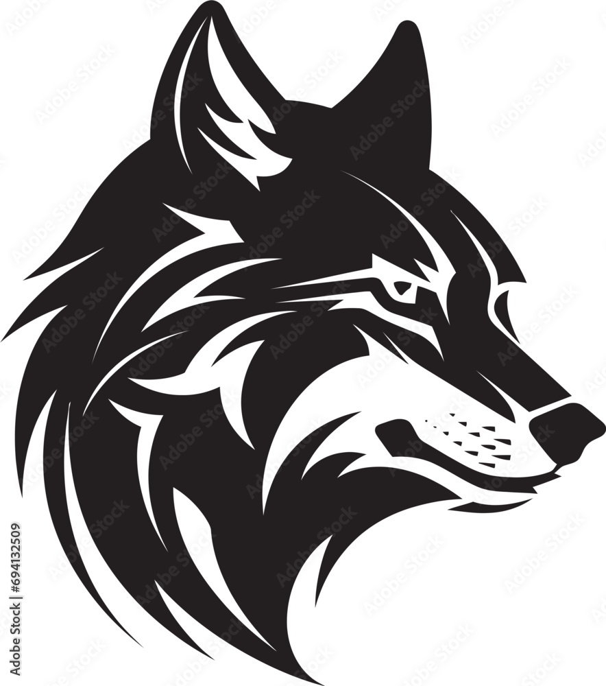 Howling Echo Wolf Logo Icon Majestic Predator Wolf Symbolism