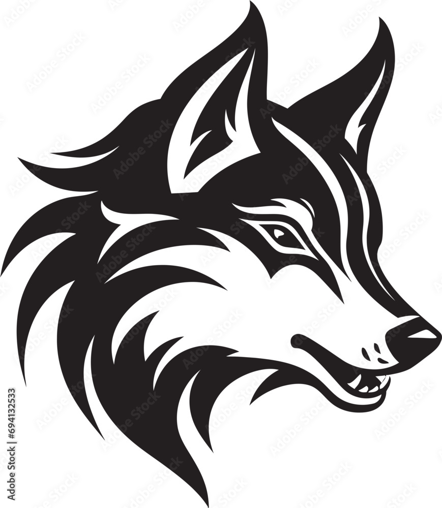 Obraz premium Alphas Anthem Wolf Emblem Design Fierce Night Hunter Wolf Symbol