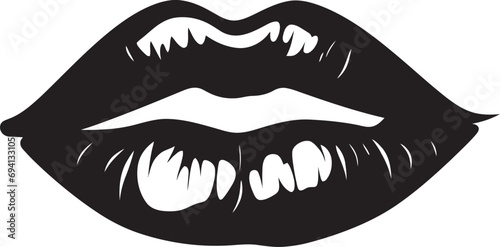 Elegant Enigma Woman Lips Icon Set Kiss of Style Iconic Lip Vector Logos