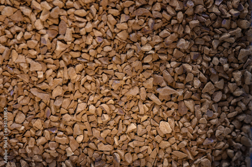 instant coffee granulated poured top view 9