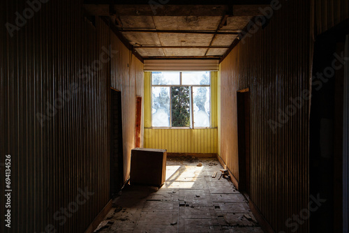 Dark corridor of old school or institute