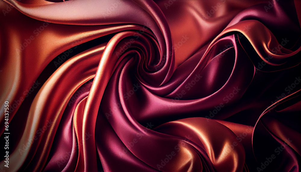 Abstract beautiful silky chiffon texture, luxury liquid wavy satin cloth, soft fabric. Generative AI
