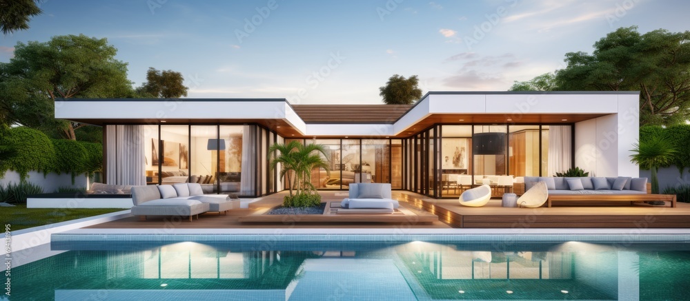 Fototapeta premium Stunningly bright contemporary homes showcasing impressive design and decor, inside and out.