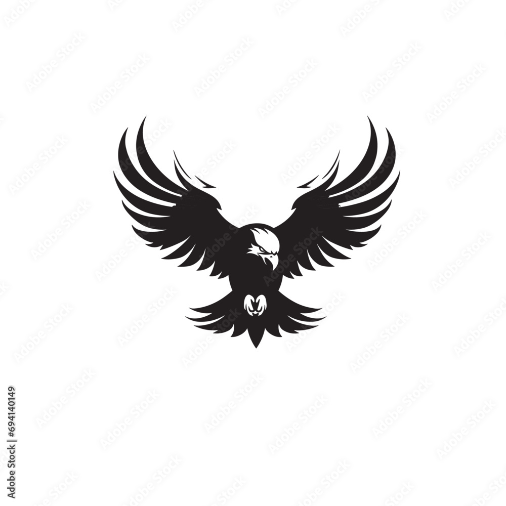 Obraz premium Eagle with wings flat vector design