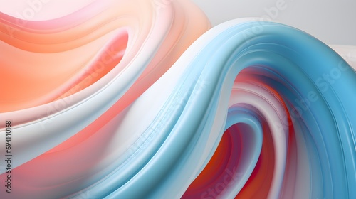 an abstract blue and pink wavy design on pink background