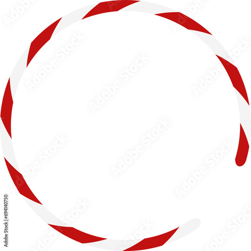 Christmas Candy Cane Circle Shaped Border