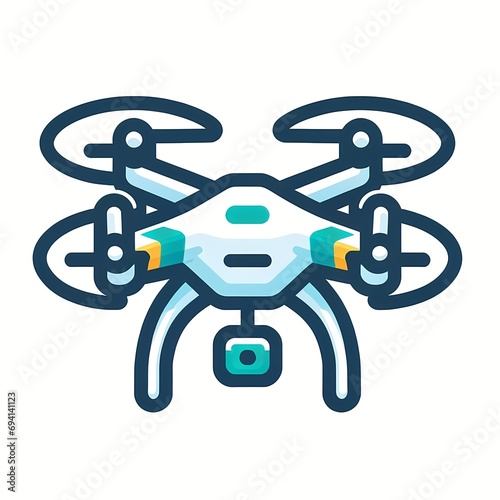 Illustration of a Quadcopter Drone with Camera