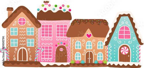Gingerbread House, Christmas town, Winter, Village photo