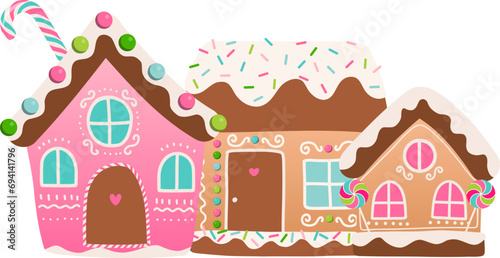 Gingerbread House, Christmas town, Winter, Village