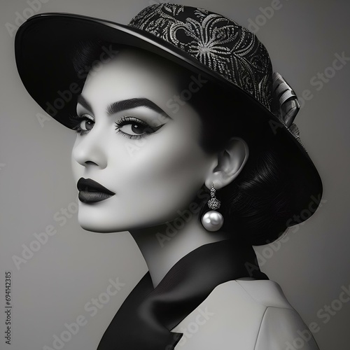 A portrait of a person showcasing vintage fashion, embodying timeless style2 photo