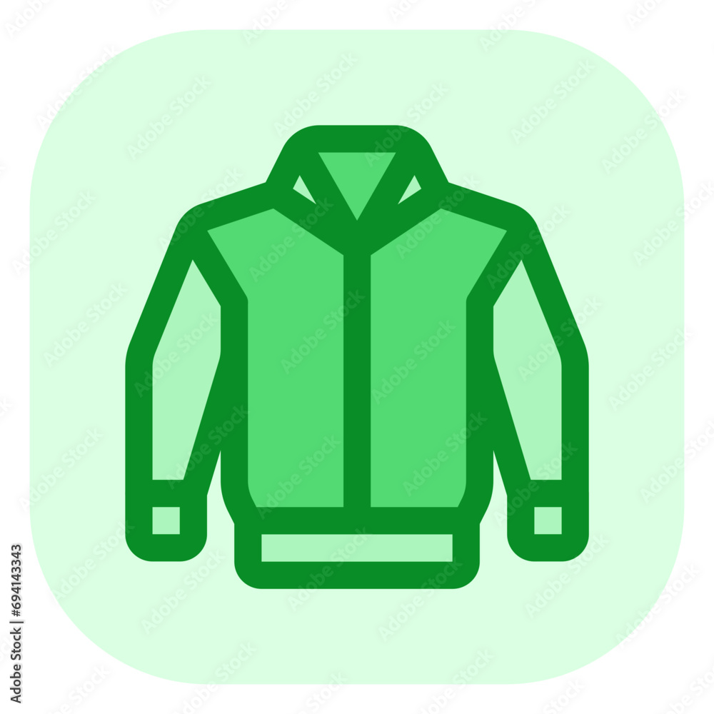Editable varsity jacket vector icon. Clothing, fashion, apparel. Part