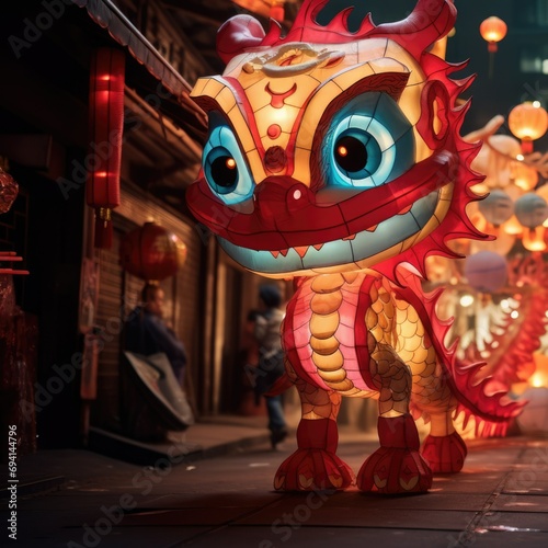 Dragon. Vietnamese New Year TET. China Red Dragon Symbol
