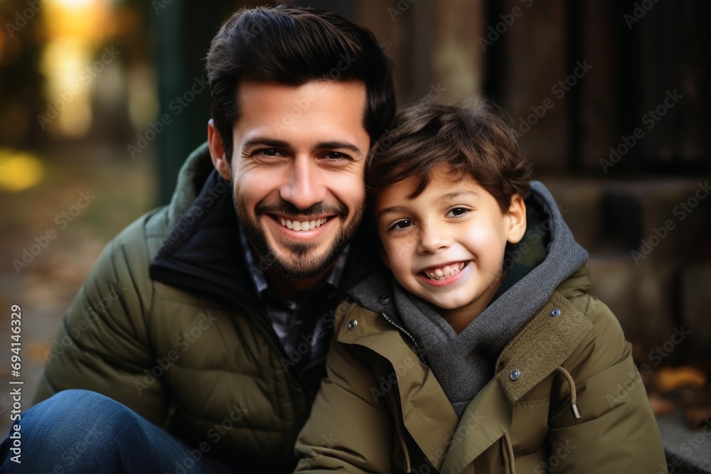 A proud father and son together having quality time. A proud father and son together having quality time.