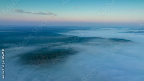 Aerial view on Forest cover in Fogg