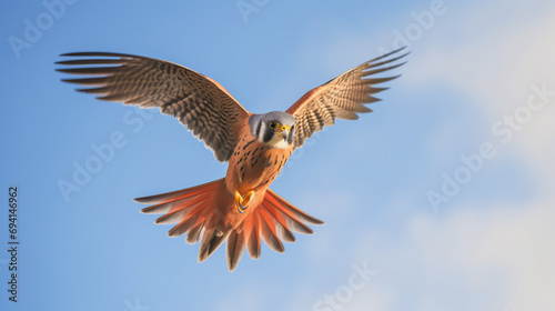 American kestrel (Falco sparverius) in flight. generative ai photo