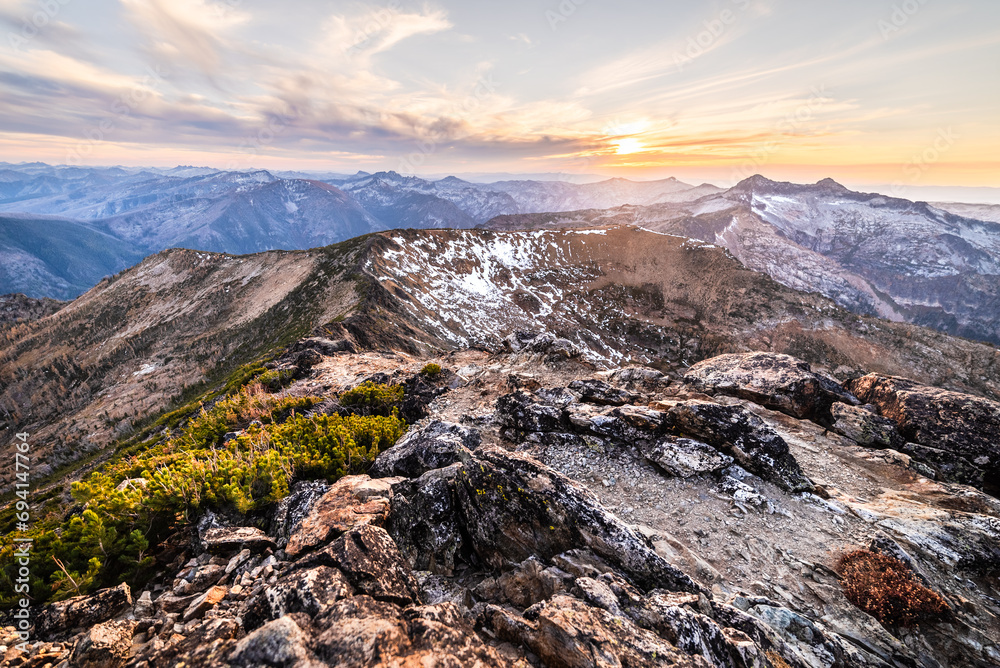 Obraz premium Early Snow On Mountain Peaks
