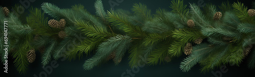 Illustration banner fir tree Christmas tree nature copy space dark background