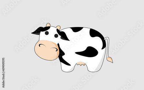 black and white mimosa cow vector illustration