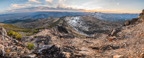 Mountaineering Sunset Panorama photo