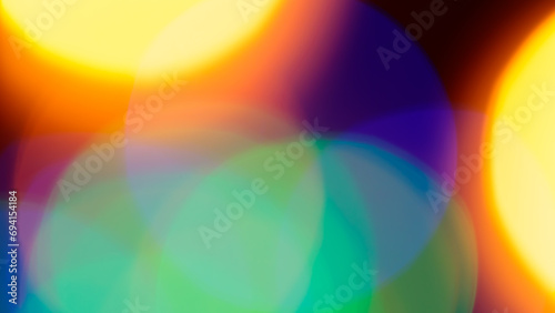 Abstract Colorful Bokeh Blurred Lights on Dark Background
