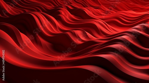 Three dimensional render of red wavy pattern. Red waves abstract background texture. Print, painting, design, fashion. Line concept. Design concept. Art concept. Wave concept. Colourful background.