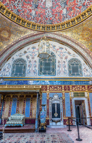 Topkapi Palace's Harem Imperial Hall in Istanbul, Turkey.