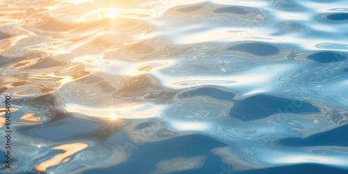 The sun shines brightly on the surface of the water.