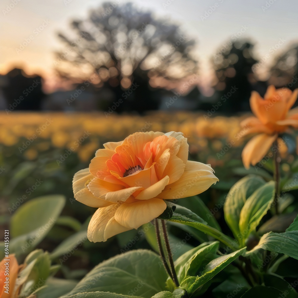 beauty roses and flowers in the garden with blurry background landscape, sunset photography beauty roses and flowers in the garden with blurry background landscape, sunset photography