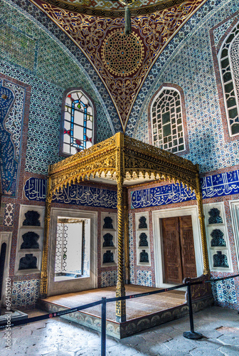 Topkapi Palace s Harem Imperial Hall in Istanbul  Turkey.