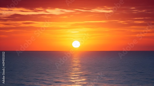 Big sun and sea sunset © john