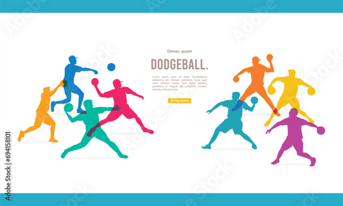 Colorful vector editable dodgeball player in action best for any graphic background 