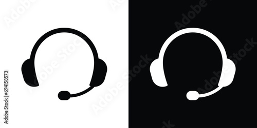 headphones on white and black background photo