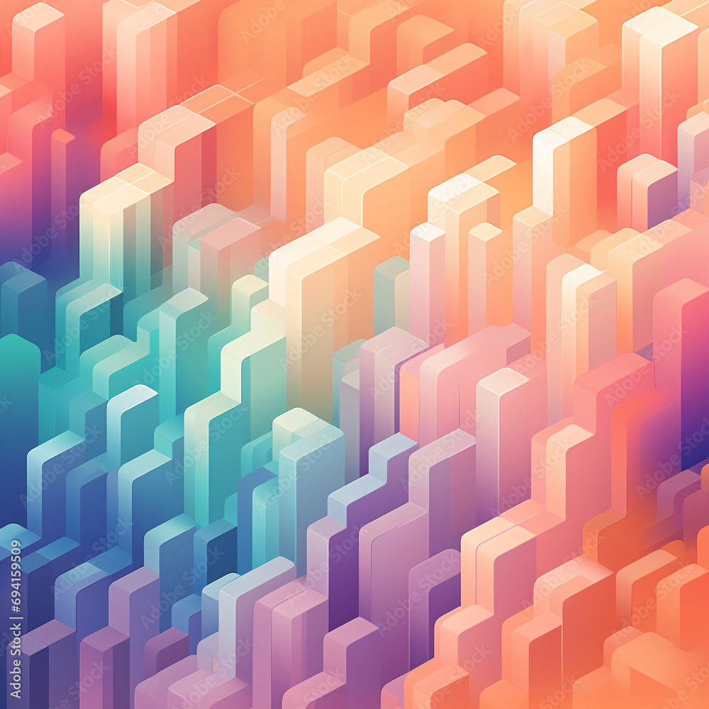 Abstract Maze Background with 3D Cubes