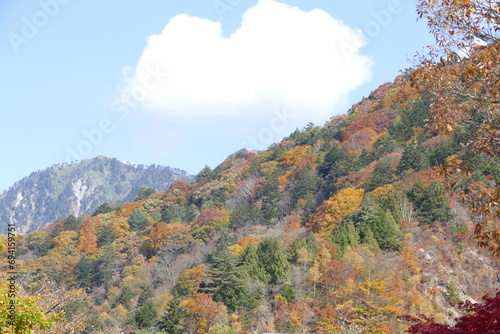 奥飛騨温泉郷平湯 紅葉の風景