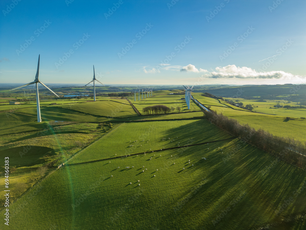 4K Aerial Photo of Royd Moor Wind Farm, Thurlstone, Sheffield, South ...