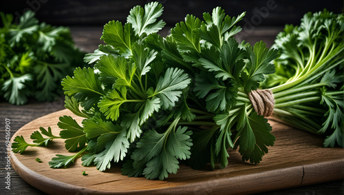 fresh herbs in a bowl photo