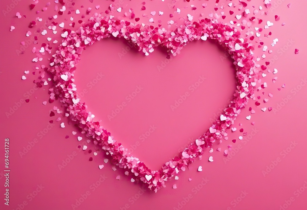Loopable love frame - Pink heart shaped confetti forming a header footer background for use as design element stock illustrationValentine's Day Holiday, Backgrounds, Shape, Valentine Card, Border
