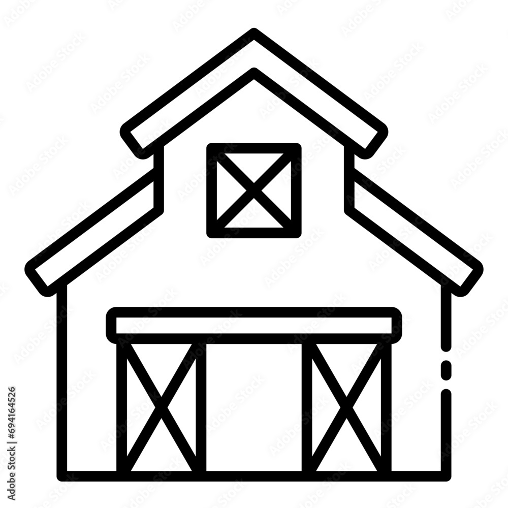 Barn building architecture icon Barn building architecture icon