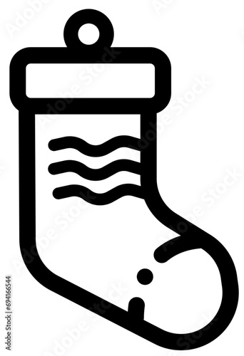 Sock icon for Christmas isolate on white background vector illustration