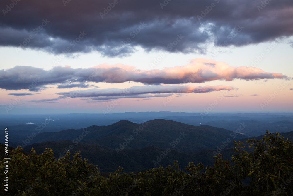Sunset in the Pisgah National Forest in Western North Carolina