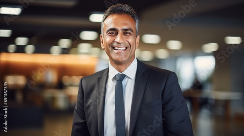 Smiling mature Latin or Indian businessman.,