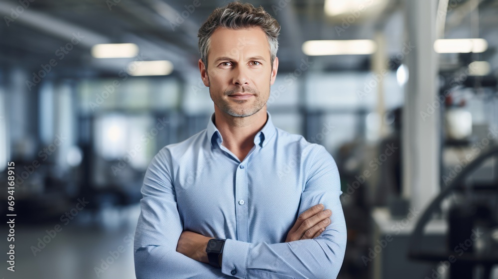 Fototapeta premium male engineer with arms crossed standing